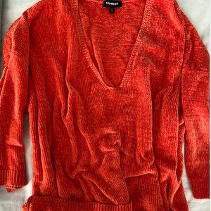 Express - Oversized Bright Orange Layering Sweater